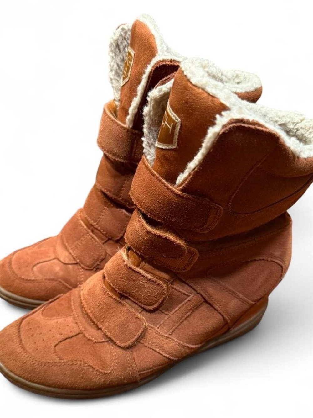 Y2K SKCH+3 Isabel Marant Style Brown Wedge High Top Sneakers